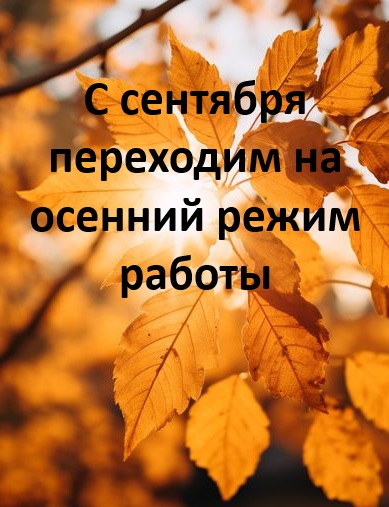 Осенний график работы магазина