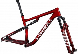 Specialized S-Works Epic Frameset Gloss Red Tint Fade Over Brushed Silver/ Tarmac Black/White w/ Gold Pearl